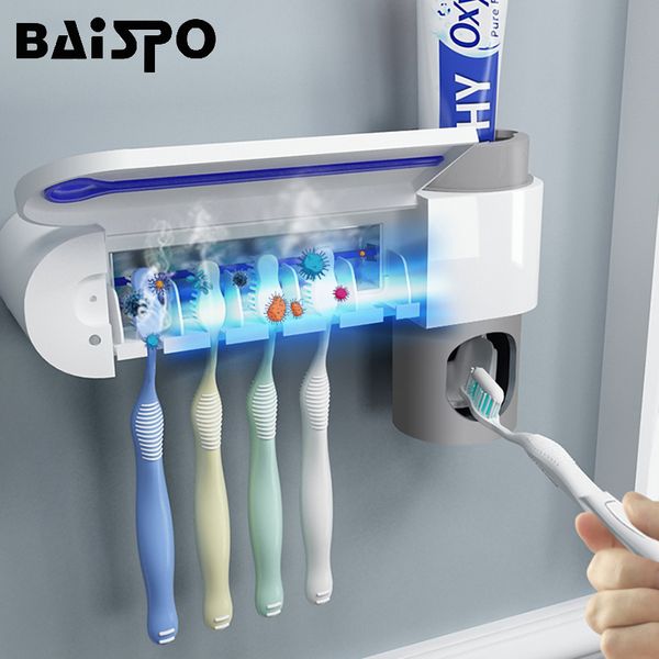 uv toothbrush sterilizer toothbrush holder automatic toothpaste squeezers dispenser home bathroom set multifunctional ultraviolet sterilizer