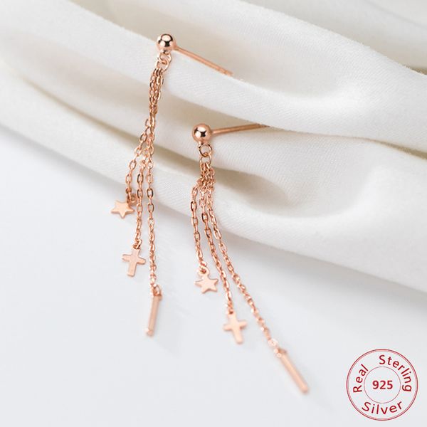 925 sterling silver ear jewelry cross/star/beads long tassel drop earrings for women girls elegant dangle jewelry gift
925 sterling silver ear jewelry cross/star/beads long tassel drop earrings for women girls elegant dangle jewelry gift