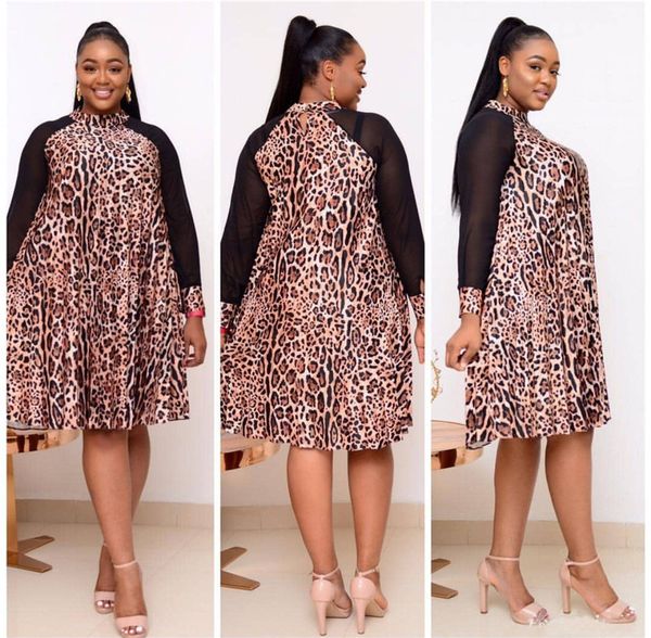 designer leopard plus size dress yarn raglan long sleeves summer dress fashion womens casual aline clothes, Black;gray
designer leopard plus size dress yarn raglan long sleeves summer dress fashion womens casual aline clothes, Black;gray