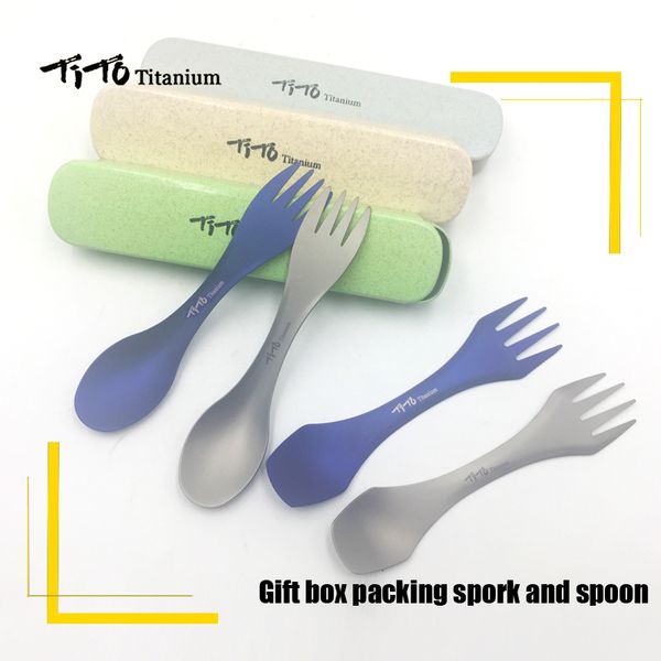 tito outdoor camping picnic titanium spoon tableware titanium fork box package ultralight pure spork for gift
tito outdoor camping picnic titanium spoon tableware titanium fork box package ultralight pure spork for gift