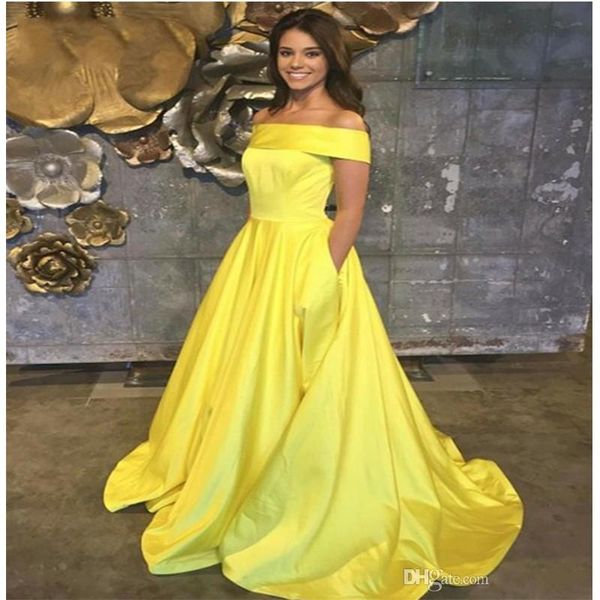 Yellow Satin A line Simple Prom Dress with Pockets 2019 Custom made Jewel Neck Cap Sleeves Long Train Elegant Evening Dress
Yellow Satin A line Simple Prom Dress with Pockets 2019 Custom made Jewel Neck Cap Sleeves Long Train Elegant Evening Dress
