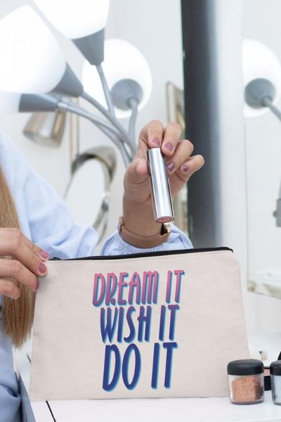 angemiel clutch dream it wish it do hand makeup bag, Silver