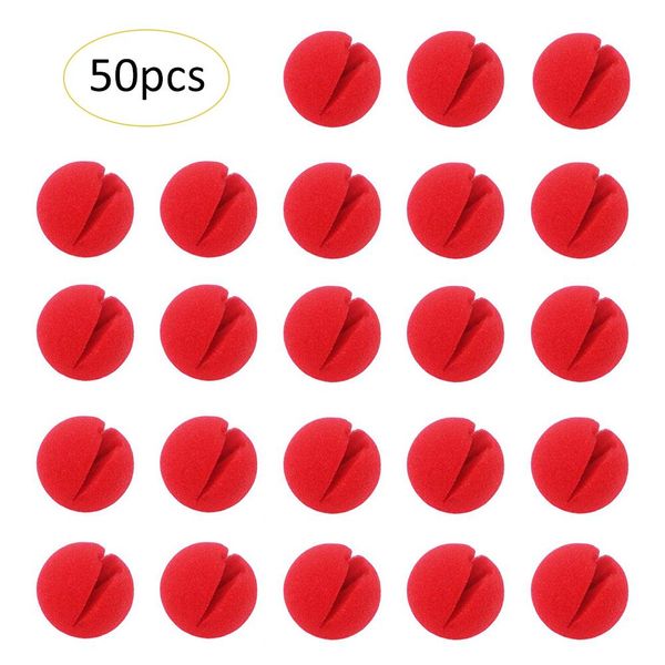 

50 pcs red sponge ball set is easy to carry clown nose high elastic sponge masquerade party clown cosplay props