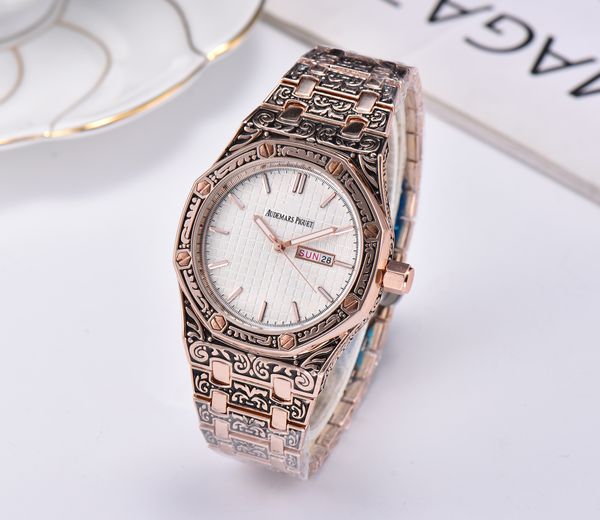 AAA Men's top brand Royal oak watch Luxury totem carved steel belt watch Men's automatic date quartz clock mens designer watch montre
AAA Men's top brand Royal oak watch Luxury totem carved steel belt watch Men's automatic date quartz clock mens designer watch montre