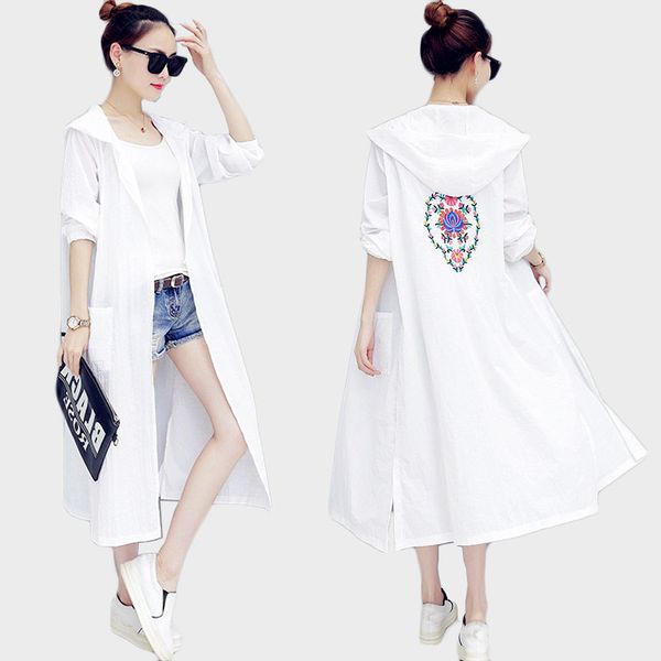 new korean style women summer sun protection clothing large size embroidered hooded long coat ultra-thin anti-uv outwear 73, Tan;black
new korean style women summer sun protection clothing large size embroidered hooded long coat ultra-thin anti-uv outwear 73, Tan;black