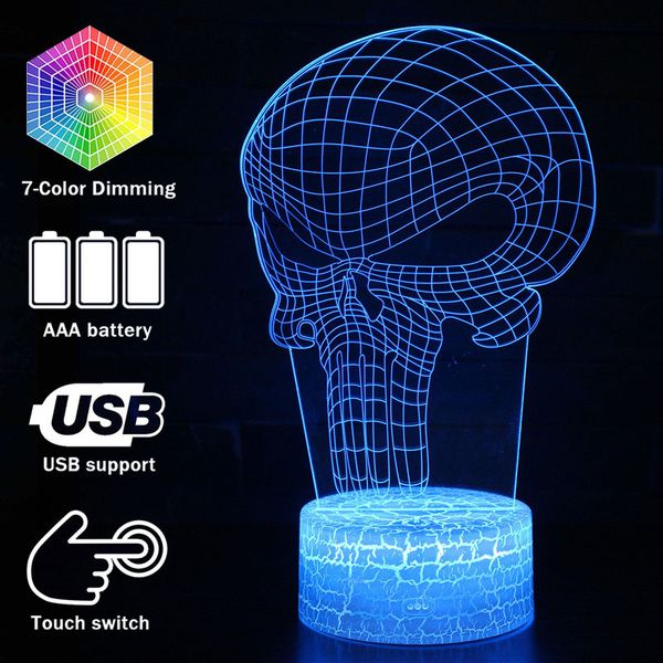 magiclux novelty lighting 3d illusion led lamp punisher model night lights for kids bedroom decoration creative gift lamps
magiclux novelty lighting 3d illusion led lamp punisher model night lights for kids bedroom decoration creative gift lamps