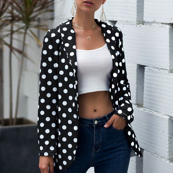 office lady lapel loose cardigan long-sleeved wave point slim suit turn-down collar jacket europe america, Black;brown
office lady lapel loose cardigan long-sleeved wave point slim suit turn-down collar jacket europe america, Black;brown