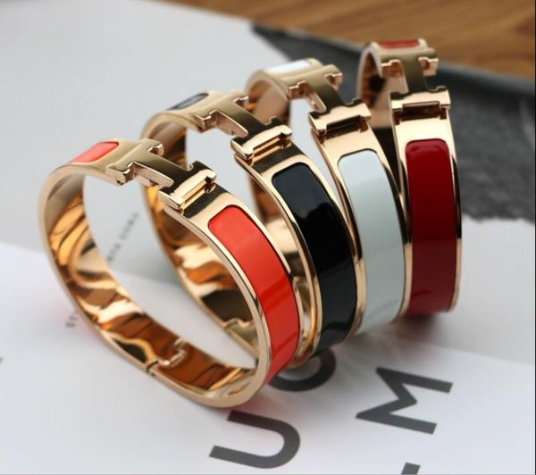 2019 qualitu 316l titanium steel 12mm h bracelets rose gold silver gold hardware bangle women men famous brand pulsera fashion jewelry, Black 
2019 qualitu 316l titanium steel 12mm h bracelets rose gold silver gold hardware bangle women men famous brand pulsera fashion jewelry, Black