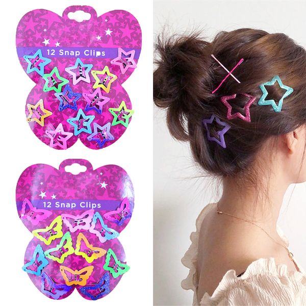 12pcs/set kids children star bb clips asymptotic color pentagram colors hairclips butterfly glitter candy color hair accessories
12pcs/set kids children star bb clips asymptotic color pentagram colors hairclips butterfly glitter candy color hair accessories