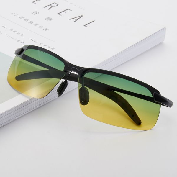 night vision polarized sunglasses men anti-glare driving goggles metal frame gradient shade sun glasses day night vision goggles, White;black
night vision polarized sunglasses men anti-glare driving goggles metal frame gradient shade sun glasses day night vision goggles, White;black