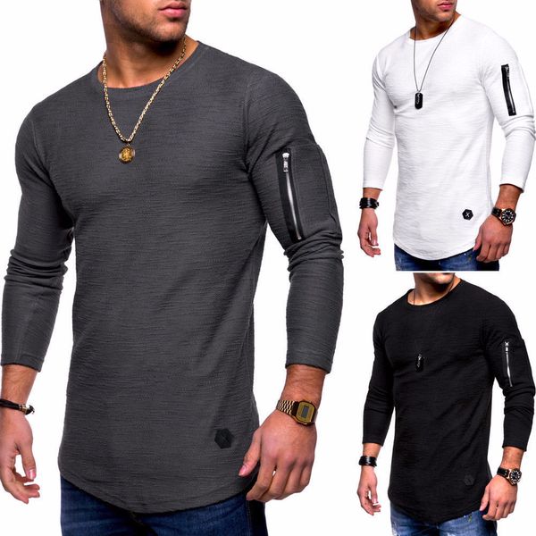 men solid color o-neck long sleeve t shirt zipper stitching personality casual europe and america t shirts for boyfriend gift, White;black
men solid color o-neck long sleeve t shirt zipper stitching personality casual europe and america t shirts for boyfriend gift, White;black