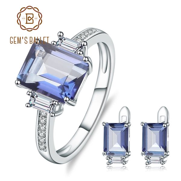 gem's ballet natural iolite blue mystic quartz gemstone earrings ring set pure 925 sterling silver fine jewelry sets for women, Black
gem's ballet natural iolite blue mystic quartz gemstone earrings ring set pure 925 sterling silver fine jewelry sets for women, Black