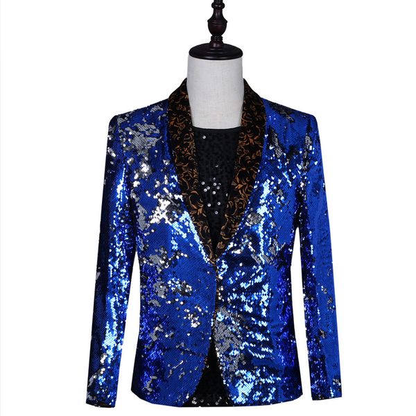 male shining blue sequins party nightclub casual suit men's personalied fashion dancing or singer stage performance clothing, White;black
male shining blue sequins party nightclub casual suit men's personalied fashion dancing or singer stage performance clothing, White;black