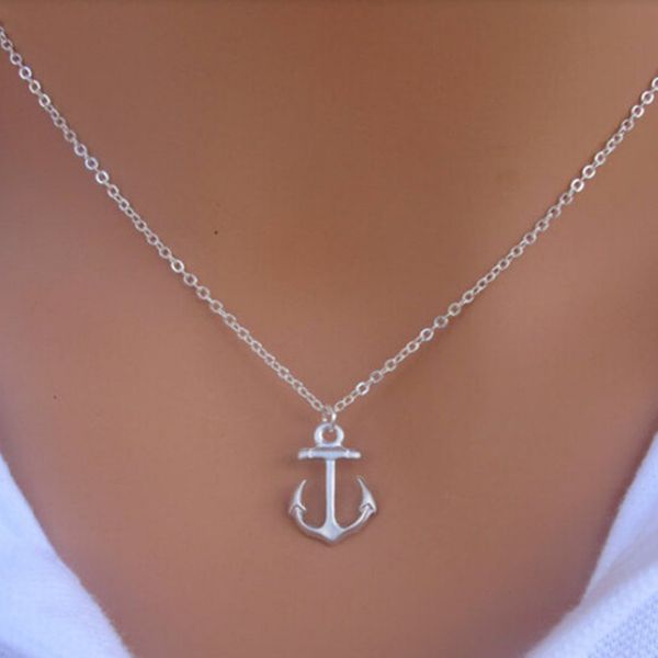 fashion new women simple design cute silver anchor pendant necklace jewelry p1254
fashion new women simple design cute silver anchor pendant necklace jewelry p1254