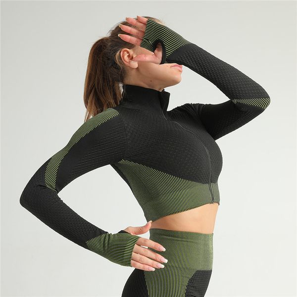 new sport fitness women sport shirt yoga long sleeve seamless crop women yoga gym fitness workout zip sweatshirt, White;red
new sport fitness women sport shirt yoga long sleeve seamless crop women yoga gym fitness workout zip sweatshirt, White;red