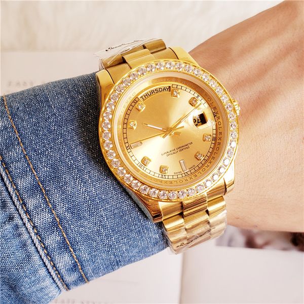 

swiss brand women watches asia 2836 movement automatic watch 18k gold sapphire glass day diamond deisgner watches date original clasp watch, Slivery;brown