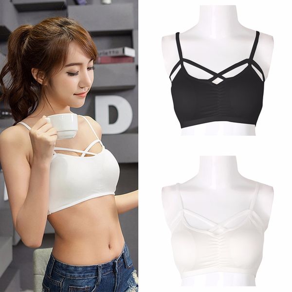 

1Pc Sexy Women Cut Out Bra Bustier Crop Top Bralette Strappy Cropped Halter Tops Crochet Cropped Blusas Bandage Camisole