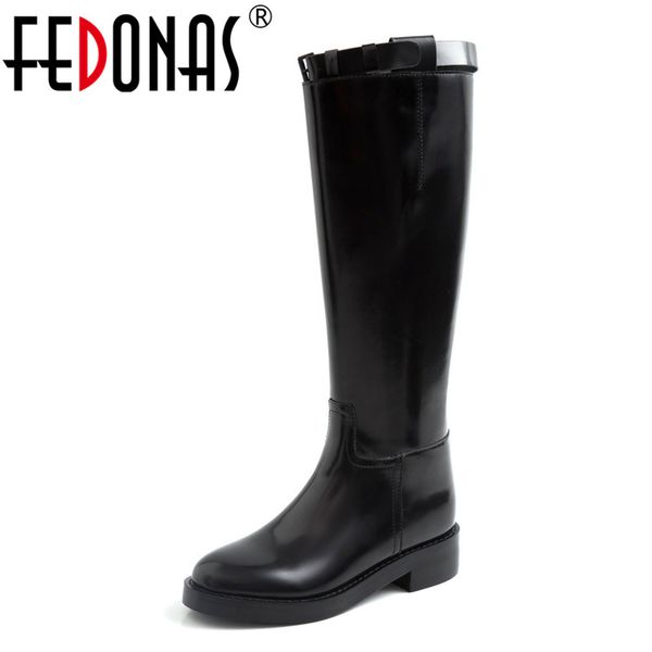 fedonas 2020 fashion autumn winter women knee high boots high heels motorcycle riding boots genuine leather basic shoes woman, Black
fedonas 2020 fashion autumn winter women knee high boots high heels motorcycle riding boots genuine leather basic shoes woman, Black