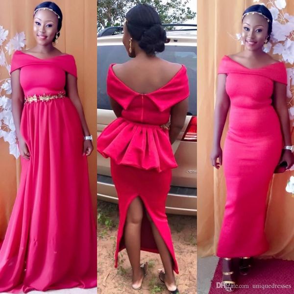 african sheath mermaid evening dresses off shoulder for black girls back split with detachable train formal prom evening gowns, Black;red
african sheath mermaid evening dresses off shoulder for black girls back split with detachable train formal prom evening gowns, Black;red