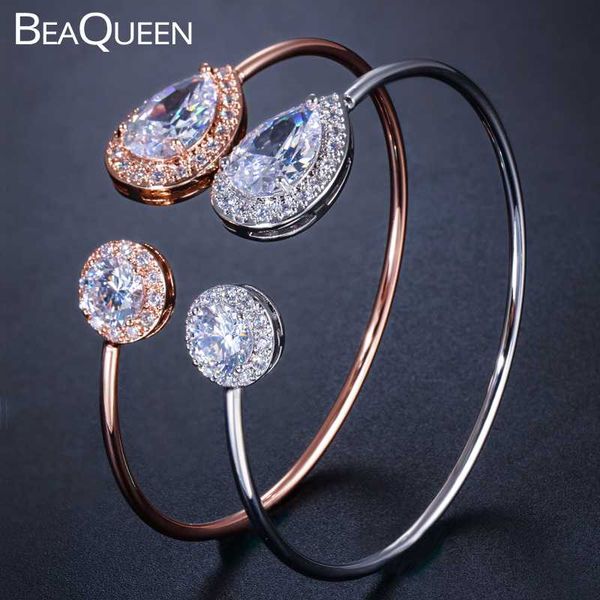 beaqueen big round and water drop cubic zirconia stone open cuff bangles adjustable size party jewelry for women b147, Black
beaqueen big round and water drop cubic zirconia stone open cuff bangles adjustable size party jewelry for women b147, Black