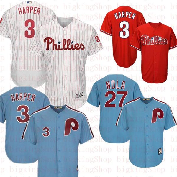 Philadelphia 3 Bryce Harper Phillie Jersey 17 Rhys Hoskins 27 Aaron Nola Majestic Cool Base FlexBase Retro Baseball Jerseys 20205
Philadelphia 3 Bryce Harper Phillie Jersey 17 Rhys Hoskins 27 Aaron Nola Majestic Cool Base FlexBase Retro Baseball Jerseys 20205