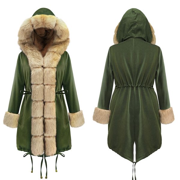 european and american winter cotton-padded jacket style hooded women's coat fur collar warm cotton-padded coat, Tan;black
european and american winter cotton-padded jacket style hooded women's coat fur collar warm cotton-padded coat, Tan;black