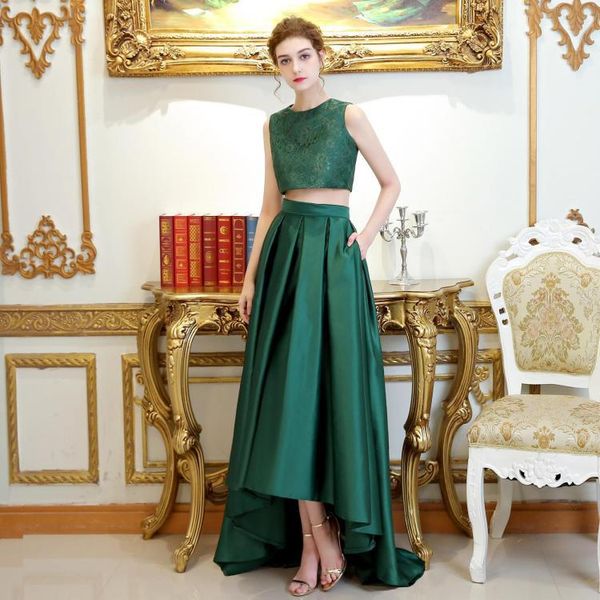 vestidos de noiva elegant green two-piece prom dresses fashionable lace satin jewel high low long evening dress prom party gowns, White;black
vestidos de noiva elegant green two-piece prom dresses fashionable lace satin jewel high low long evening dress prom party gowns, White;black