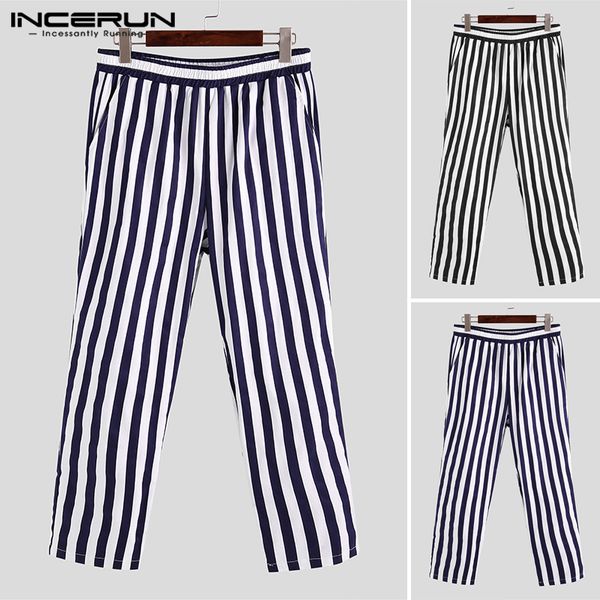 incerun fashion casual men straight pants striped cotton fitness elastic waist streetwear trousers men business pants 2019 s-5xl, Black
incerun fashion casual men straight pants striped cotton fitness elastic waist streetwear trousers men business pants 2019 s-5xl, Black