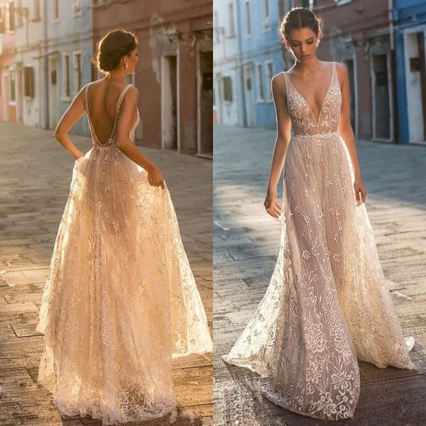gali karten 2019 a line boho wedding dresses bridal gowns bohemian deep v neck lace appliqued backless tulle floor length with beading, White
gali karten 2019 a line boho wedding dresses bridal gowns bohemian deep v neck lace appliqued backless tulle floor length with beading, White