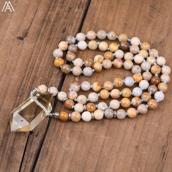 natural smoky color citrines quartz pendant flower fossils stone round beads handmade knotted necklace n0247am, Silver
natural smoky color citrines quartz pendant flower fossils stone round beads handmade knotted necklace n0247am, Silver