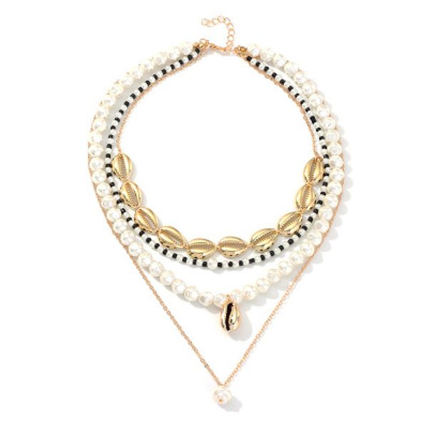 europe and the united states pearl gold jewelry fashion temperament rice beads alloy shell multi-layer necklace dating clothing, Silver
europe and the united states pearl gold jewelry fashion temperament rice beads alloy shell multi-layer necklace dating clothing, Silver
