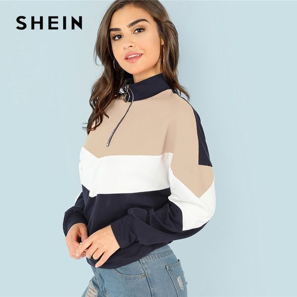 shein multicolor o-ring zip front cut and sew pullover women casual long sleeve sweatshirt women autumn minimalist sweatshirts, Black
shein multicolor o-ring zip front cut and sew pullover women casual long sleeve sweatshirt women autumn minimalist sweatshirts, Black