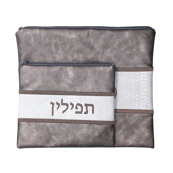 taliefillin bag set pu tallit bag black grey color, Blue;gray 
taliefillin bag set pu tallit bag black grey color, Blue;gray