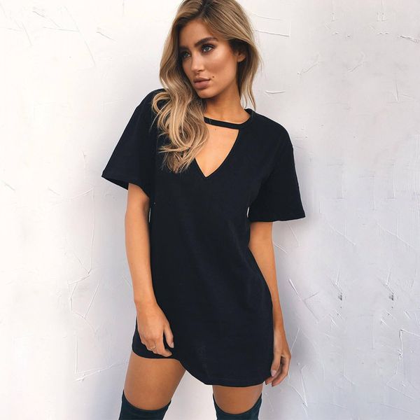 women tshirt dress 2020 choker v-neck summer dresses short sleeve casual halter loose boho beach dress vestidos plus size, Black;gray
women tshirt dress 2020 choker v-neck summer dresses short sleeve casual halter loose boho beach dress vestidos plus size, Black;gray