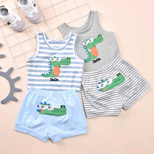 clothing sets 2021 summer baby boy girl clothes set animal print sleeveless striped short pajams outfit, White
clothing sets 2021 summer baby boy girl clothes set animal print sleeveless striped short pajams outfit, White