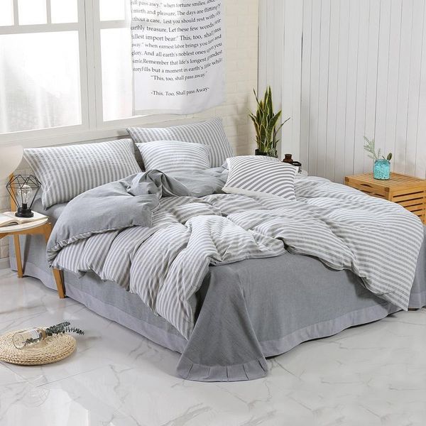 ultra soft duvet cover bed sheet 2 pillow shams green grey stripe printed 100% washed cotton bedding set king size 4pcs
ultra soft duvet cover bed sheet 2 pillow shams green grey stripe printed 100% washed cotton bedding set king size 4pcs