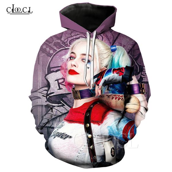 мода лето хищные птицы толстовка мужчины женщины с капюшоном пальто 3d печати harley quinn клоун творческий смешные пары пуловеры, Black 
мода лето хищные птицы толстовка мужчины женщины с капюшоном пальто 3d печати harley quinn клоун творческий смешные пары пуловеры, Black