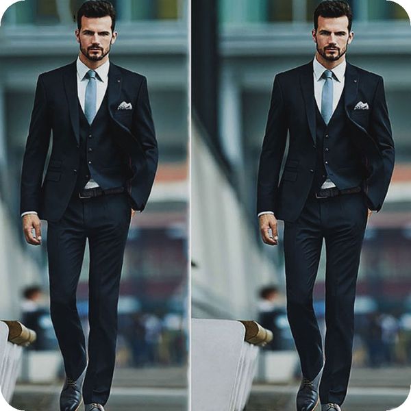 dark blue men suits for wedding groom tuxedo 3piece(coat+pants+vest)peaked design vintage costume homme groomsmen outfits trajes para hombre, Black;gray
dark blue men suits for wedding groom tuxedo 3piece(coat+pants+vest)peaked design vintage costume homme groomsmen outfits trajes para hombre, Black;gray