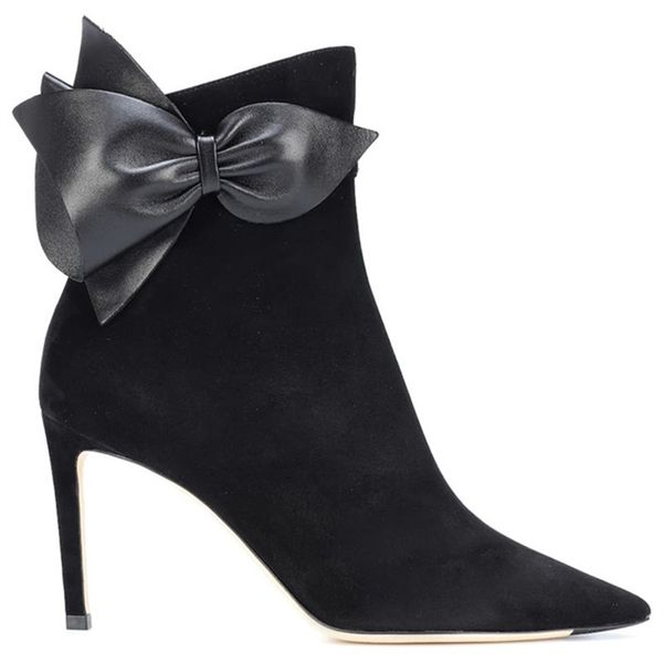 black suede ankle boots women butterfly-knot zapatos de mujer pointed toe thin heel shoes woman elegant fashion botas mujer
black suede ankle boots women butterfly-knot zapatos de mujer pointed toe thin heel shoes woman elegant fashion botas mujer