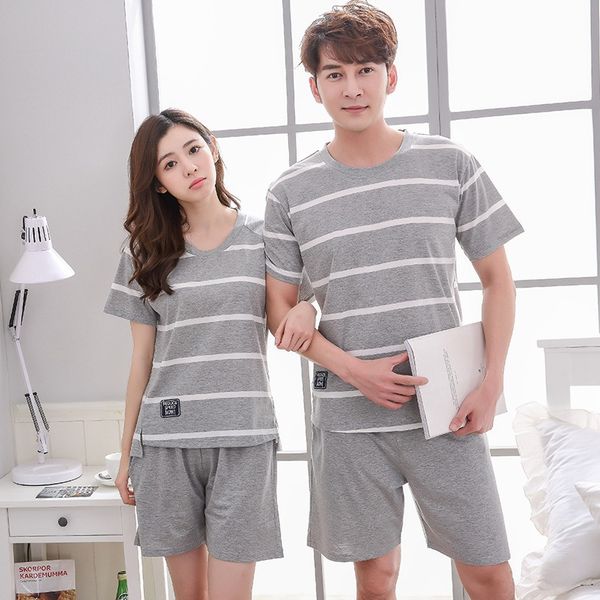couples casual striped cotton shorts pajamas sets for women 2020 summer short sleeve sleepwear homewear pijama mujer men clothes, Black;red
couples casual striped cotton shorts pajamas sets for women 2020 summer short sleeve sleepwear homewear pijama mujer men clothes, Black;red