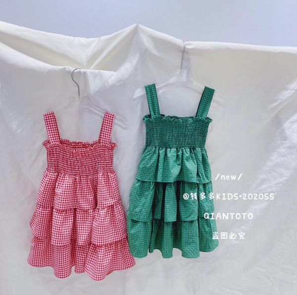 2020 korean style girls plaid dress fashion cotton summer girls vest dresses 3-9 years f147, Red;yellow
2020 korean style girls plaid dress fashion cotton summer girls vest dresses 3-9 years f147, Red;yellow