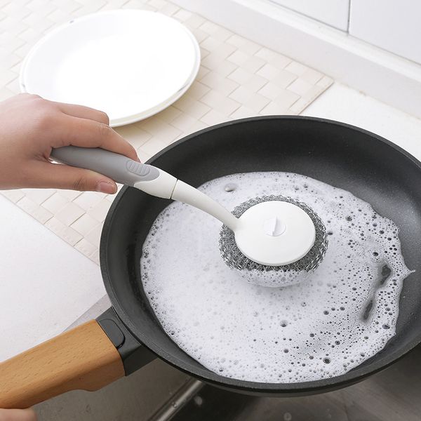 2202 long handle steel wire ball washing brush household kitchen stainless steel clean the ball water tank cooking bench clean brush
2202 long handle steel wire ball washing brush household kitchen stainless steel clean the ball water tank cooking bench clean brush