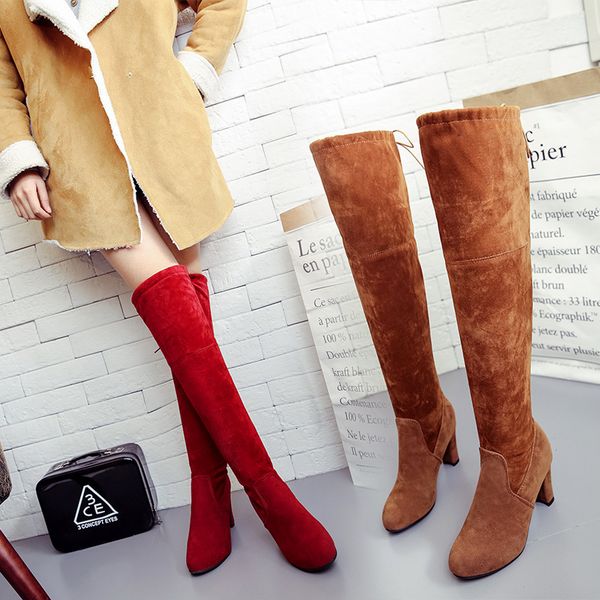 winter long barrel women boots overknee elastic force suede boots noodles high heel autumn winter ladies elastic boot, Black
winter long barrel women boots overknee elastic force suede boots noodles high heel autumn winter ladies elastic boot, Black