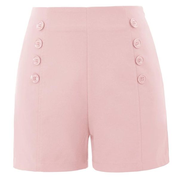 fashion women's retro vintage shorts solid color high waist front buttons decorated side zipper sailor shorts, White;black
fashion women's retro vintage shorts solid color high waist front buttons decorated side zipper sailor shorts, White;black