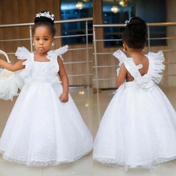 winter white tulle flower girls dresses for wedding square collar cap sleeves backless csutom made girls pageant gowns, White;blue
winter white tulle flower girls dresses for wedding square collar cap sleeves backless csutom made girls pageant gowns, White;blue