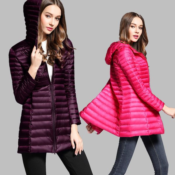 90% white duck down coat women ultra light down jackets 2017 winter new women long coat parka with hood, Black
90% white duck down coat women ultra light down jackets 2017 winter new women long coat parka with hood, Black