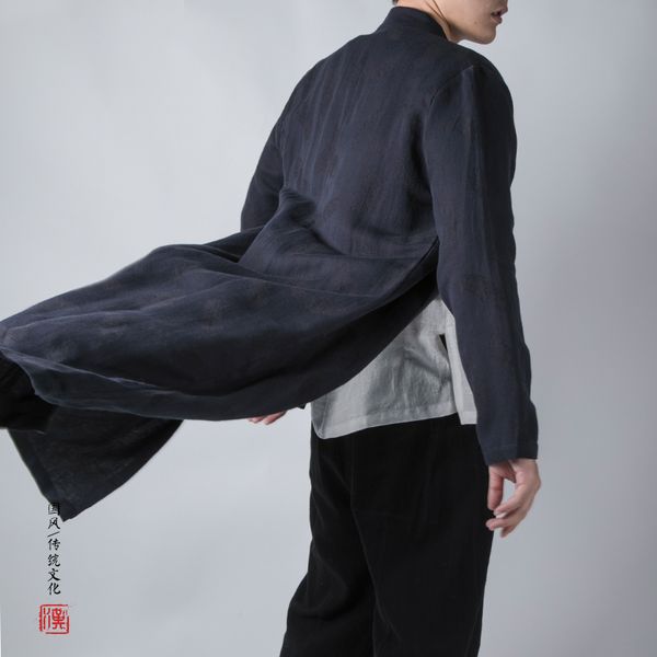 men slim trench coat cotton linen jacquard long overcoats mens stand collar chinese clothing tang suits outerwear, Tan;black
men slim trench coat cotton linen jacquard long overcoats mens stand collar chinese clothing tang suits outerwear, Tan;black
