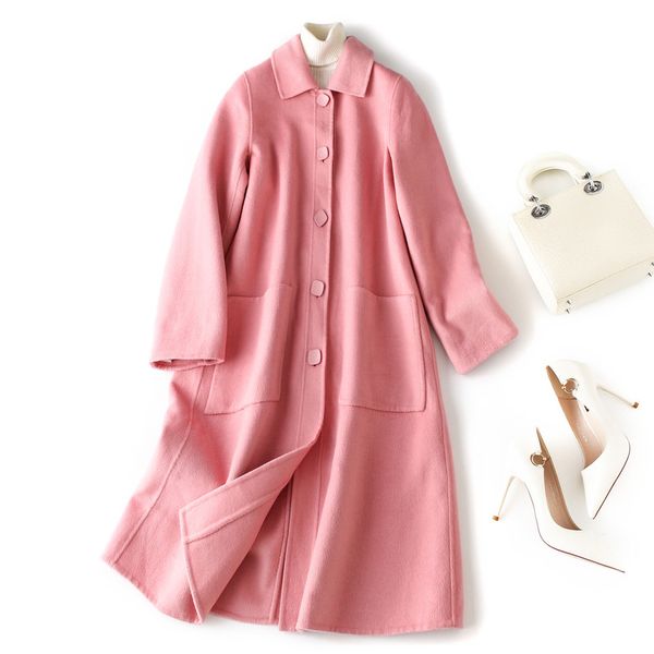 high-end boutique temperament double-sided coat female 2019 winter new lapel single-breasted 100% wool coat female j10061, Black
high-end boutique temperament double-sided coat female 2019 winter new lapel single-breasted 100% wool coat female j10061, Black