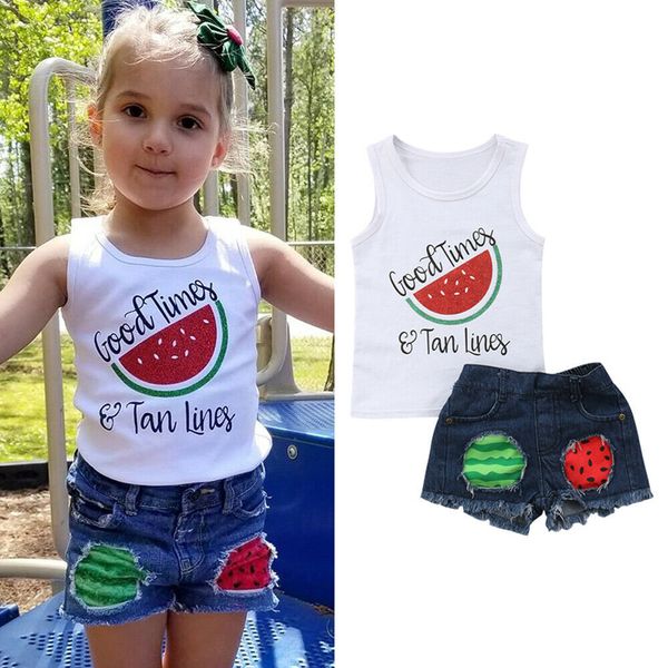 pudcoco 2019 kids baby girl summer sleeveless watermelon vest+short jeans denim pants outfits clothes set ss, White
pudcoco 2019 kids baby girl summer sleeveless watermelon vest+short jeans denim pants outfits clothes set ss, White