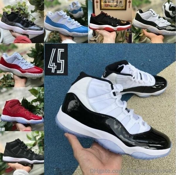 2019 new concord high 45 11 xi 11s mens basketball shoes women cap gown prm heiress gym red chicago tint space jams sport shoes
2019 new concord high 45 11 xi 11s mens basketball shoes women cap gown prm heiress gym red chicago tint space jams sport shoes